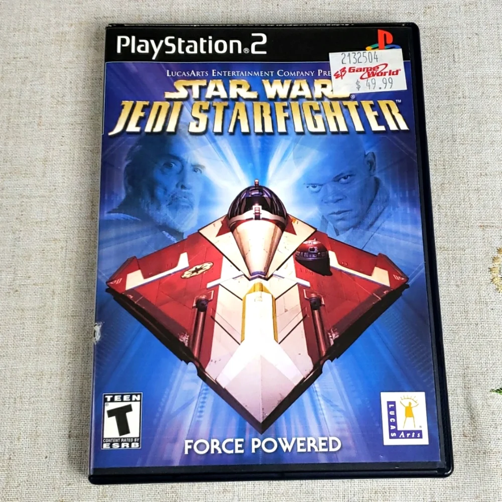 Playstation 2 Star Wars Jedi Starfighter Full Set & Strategy Guide w/ Poster